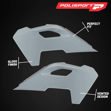 Polisport Radiator Scoops - Nardo Grey Panels for Husqvarna FC,FE,FS,FX,TC,TE,TX (2023-2025) - OEM Fit, Glossy Finish, Lightweight & Impact-Resistant, Easy Installation