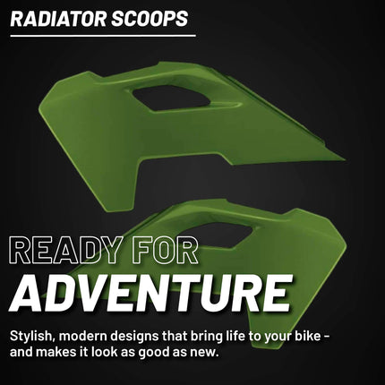 Polisport Radiator Scoops - Green Panels for Husqvarna FC,FE,FS,FX,TC,TE,TX (2023-2025) - OEM Fit, Glossy Finish, Lightweight & Impact-Resistant, Easy Installation
