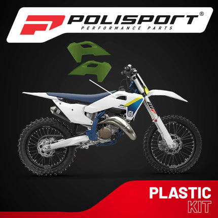 Polisport Radiator Scoops - Green Panels for Husqvarna FC,FE,FS,FX,TC,TE,TX (2023-2025) - OEM Fit, Glossy Finish, Lightweight & Impact-Resistant, Easy Installation