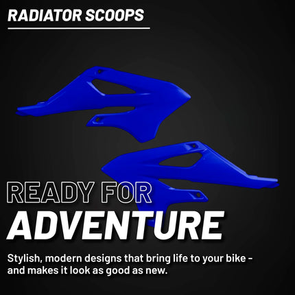 Polisport Radiator Scoops - Blue Panels for Yamaha YZ 85 (2022-2026) - OEM Fit, Glossy Finish, Lightweight & Impact-Resistant, Easy Installation