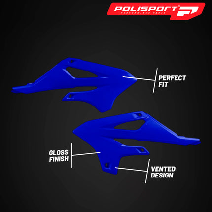 Polisport Radiator Scoops - Blue Panels for Yamaha YZ 85 (2022-2026) - OEM Fit, Glossy Finish, Lightweight & Impact-Resistant, Easy Installation