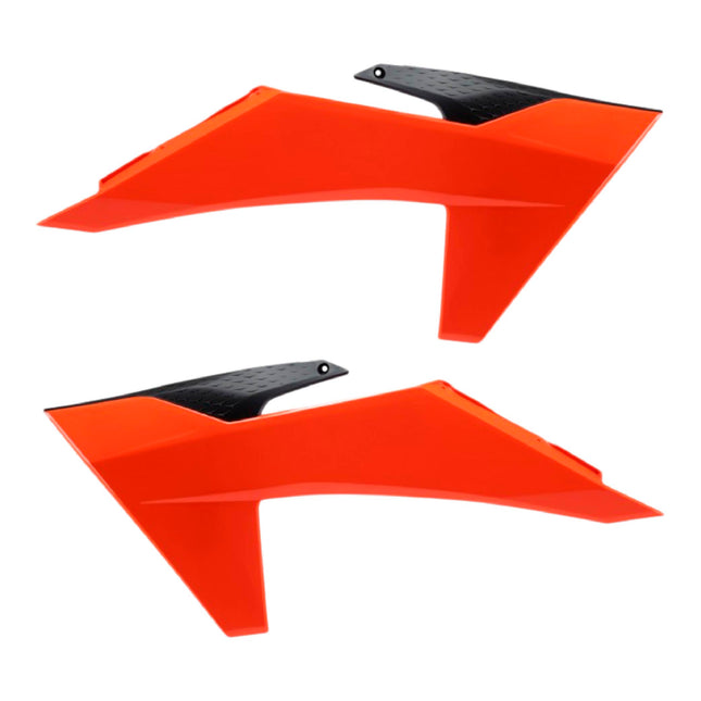 Polisport Radiator Scoops - Orange/Black Panels for KTM EXC 150 (2024-2026) - OEM Fit, Glossy Finish, Lightweight & Impact-Resistant, Easy Installation