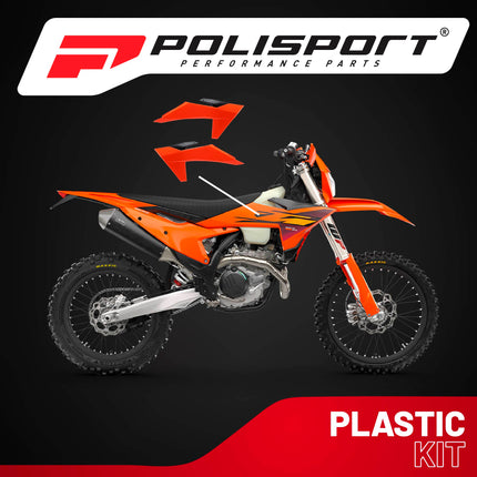 Polisport Radiator Scoops - Orange/Black Panels for KTM EXC 150 (2024-2026) - OEM Fit, Glossy Finish, Lightweight & Impact-Resistant, Easy Installation