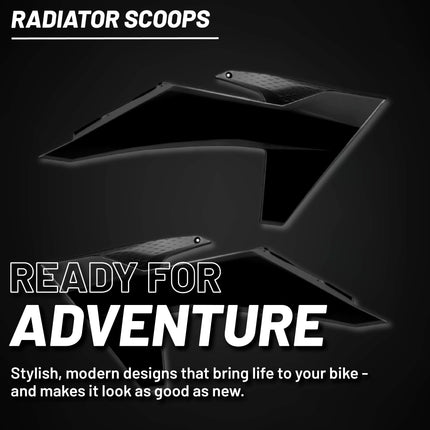 Polisport Radiator Scoops - Black Panels for KTM EXC/SX/XC (2023-2025) - OEM Fit, Glossy Finish, Lightweight & Impact-Resistant, Easy Installation