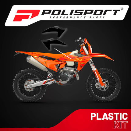 Polisport Radiator Scoops - Black Panels for KTM EXC/SX/XC (2023-2025) - OEM Fit, Glossy Finish, Lightweight & Impact-Resistant, Easy Installation