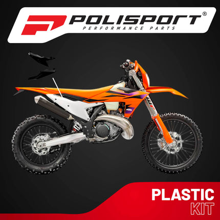 Polisport Motocross (MX) Replica Plastics Side Panels for KTM SX/SX-F/XC/XC-F (2023-2026) Dirt Bike - OEM Quality, Durable, Flexible & Perfect Fit - Black
