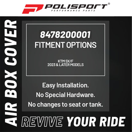 Polisport Airbox Cover-Orange KTM SX/F (2023 and Later) - High-Impact Durable Gloss Polypropylene, Direct Bolt-On OEM Style Fit for Motocross Dirt Bikes, Impact & Abrasion Resistant, Easy Install