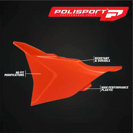 Polisport Airbox Cover-Orange KTM SX/F (2023 and Later) - High-Impact Durable Gloss Polypropylene, Direct Bolt-On OEM Style Fit for Motocross Dirt Bikes, Impact & Abrasion Resistant, Easy Install
