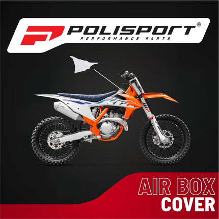 Polisport Airbox Cover-White KTM SX/F (2023 and Later) - High-Impact Durable Gloss Polypropylene, Direct Bolt-On OEM Style Fit for Motocross Dirt Bikes, Impact & Abrasion Resistant, Easy Install