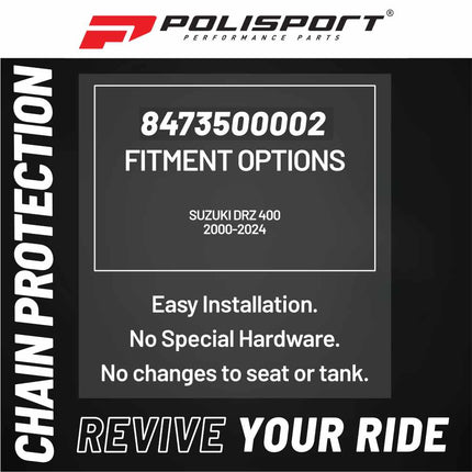 Polisport Motocross (MX) Motorcycle Frame Protector for Suzuki DRZ 400 (2000-2024) Dirt Bikes- OEM Quality for Superior Fit & Durable Protection, Easy Installation - Nardo Grey