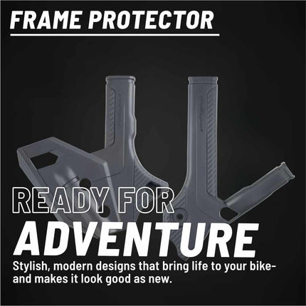 Polisport Motocross (MX) Motorcycle Frame Protector for Suzuki DRZ 400 (2000-2024) Dirt Bikes- OEM Quality for Superior Fit & Durable Protection, Easy Installation - Nardo Grey