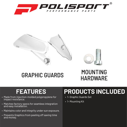 Polisport Graphic Guard for Yamaha YZ450F (2018+), YZ250F/FX/WRF450 (2019+), FX/WRF250 (2020+) - Durable Injection-Molded Plastic - OEM Fit - Clear