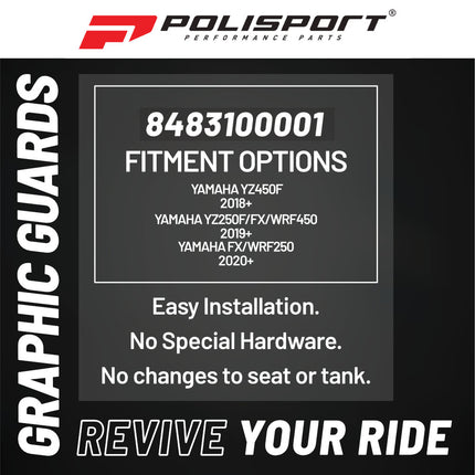 Polisport Graphic Guard for Yamaha YZ450F (2018+), YZ250F/FX/WRF450 (2019+), FX/WRF250 (2020+) - Durable Injection-Molded Plastic - OEM Fit - Clear