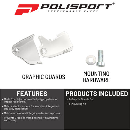 Polisport Graphic Guard for KTM SX/SXF/XC/XCF (2016-2018), EXC/EXCF/XCW/XCFW (2017-2019) - Injection-Molded Plastic - OEM Fit - Clear Radiator Shroud Protection
