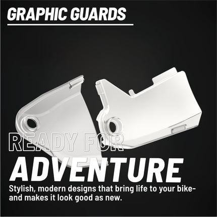 Polisport Graphic Guard for KTM SX/SXF/XC/XCF (2016-2018), EXC/EXCF/XCW/XCFW (2017-2019) - Injection-Molded Plastic - OEM Fit - Clear Radiator Shroud Protection