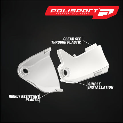 Polisport Graphic Guard for KTM SX/SXF/XC/XCF (2016-2018), EXC/EXCF/XCW/XCFW (2017-2019) - Injection-Molded Plastic - OEM Fit - Clear Radiator Shroud Protection