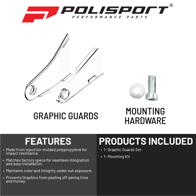 Polisport Graphic Guard for Honda CRF450R/RX (2021-2024) - Injection-Molded Plastic - OEM Fit - Clear Radiator Shroud Protection - Lightweight and Durable