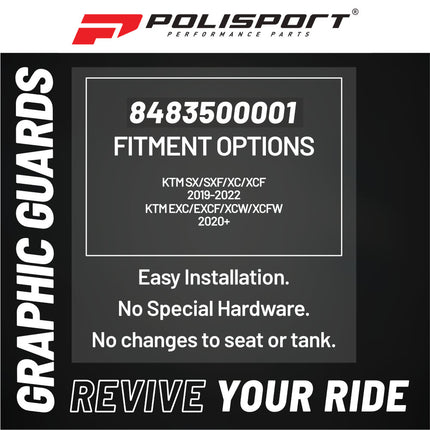 Polisport Graphic Guard for Honda CRF450R/RX (2021-2024) - Injection-Molded Plastic - OEM Fit - Clear Radiator Shroud Protection - Lightweight and Durable