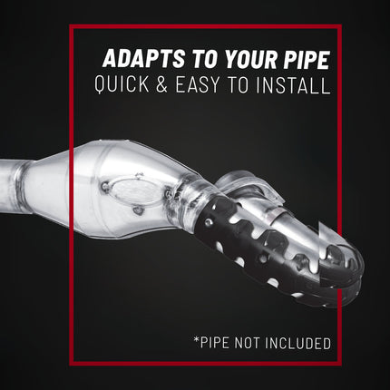 Polisport Armadillo Head Pipe Guard - Black, 22cm/8.6in, Heat-Resistant Silicone & Stainless Steel, Adaptable to Various Dirtbike Models, Flexible Design, Off-Road Protection
