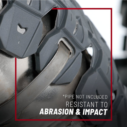 Polisport Armadillo Head Pipe Guard - Easy Install, Dual Compound for Flexible Fit & Durable Protection - Adaptable to Various Motorbike Models - Black