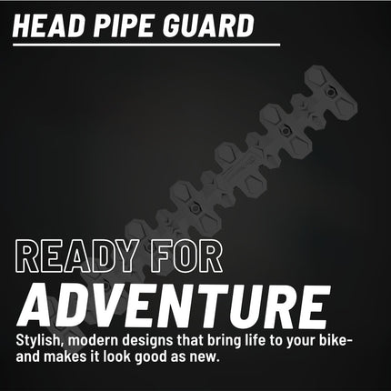 Polisport Armadillo Head Pipe Guard - Easy Install, Dual Compound for Flexible Fit & Durable Protection - Adaptable to Various Motorbike Models - Black