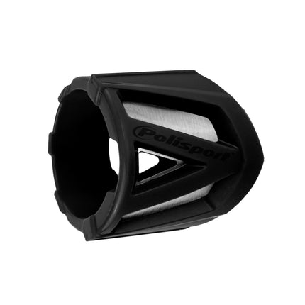 Polisport Silencer Protector (200-300mm/7.8-11.8in) - Durable Silicone-Metal Motorcycle Exhaust Guard, Easy Install, Universal Fit (Black)