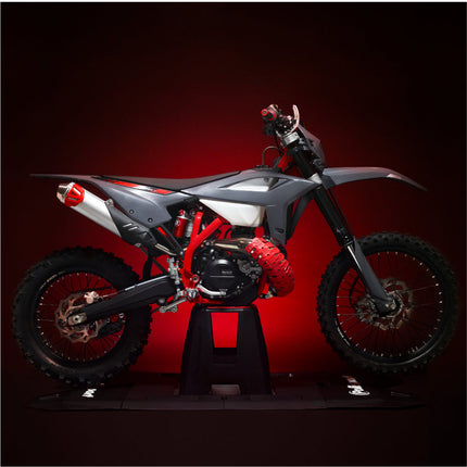 Polisport Silencer Protector (200-300mm/7.8-11.8in) - Durable Silicone-Metal Motorcycle Exhaust Guard, Easy Install, Universal Fit (Red)