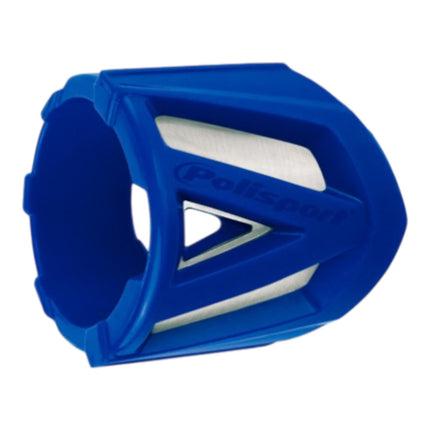 Polisport Silencer Protector (200-300mm/7.8-11.8in) - Durable Silicone-Metal Motorcycle Exhaust Guard, Easy Install, Universal Fit (Blue)