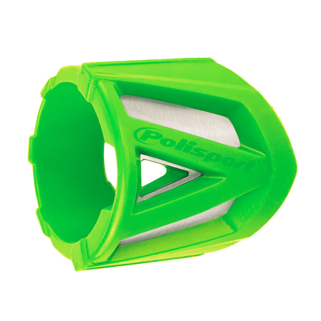 Polisport Silencer Protector (200-300mm/7.8-11.8in) - Durable Silicone-Metal Motorcycle Exhaust Guard, Easy Install, Universal Fit (Green)