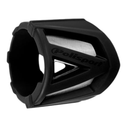 Polisport Silencer Protector (340-400mm/13.4-15.7in) - Durable Silicone-Metal Motorcycle Exhaust Guard, Easy Install, Universal Fit (Black)