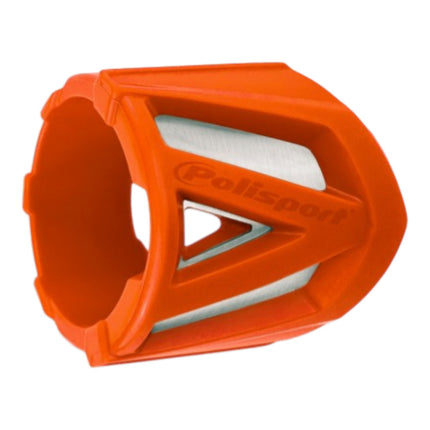 Polisport Silencer Protector (340-400mm/13.4-15.7in) - Durable Silicone-Metal Motorcycle Exhaust Guard, Easy Install, Universal Fit (Orange)
