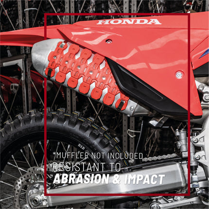 Polisport Armadillo Silencer Guard - Orange, 30cm Length, Dual-Compound Silicone & Stainless Steel, Universal Fit for 2-Stroke Mufflers, Heat-Resistant, Impact-Proof, Easy Install