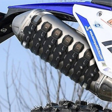 Polisport Armadillo Silencer Guard - Blue, 30cm Length, Dual-Compound Silicone & Stainless Steel, Universal Fit for 2-Stroke Mufflers, Heat-Resistant, Impact-Proof, Easy Install