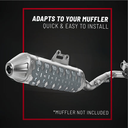 Polisport Armadillo Silencer Guard - Nardo Grey, 30cm Length, Dual-Compound Silicone & Stainless Steel, Universal Fit for 2-Stroke Mufflers, Heat-Resistant, Impact-Proof, Easy Install