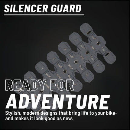 Polisport Armadillo Silencer Guard - Nardo Grey, 30cm Length, Dual-Compound Silicone & Stainless Steel, Universal Fit for 2-Stroke Mufflers, Heat-Resistant, Impact-Proof, Easy Install