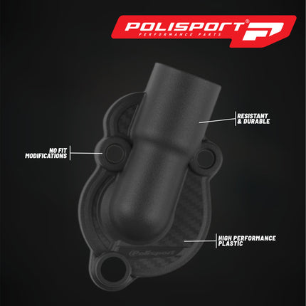 Polisport Motocross Motorcycles (MX) Water Pump cover for Honda CRF450R/RX Off-Road Bikes (2017-2024) Protector Guard - Impact & Abrasion Resistant PA6 Plastic, Easy Install High-Temp Durable - Black