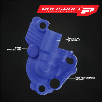 Polisport Motocross Motorcycles (MX) Water Pump cover for Yamaha YZ250F(2015-2022) & YZ450F(2010-2022) Dirt Bikes - Durable Abrasion & Rock Impact Guard, High-Temp Resistant PA6 Polyamide Shell - Blue