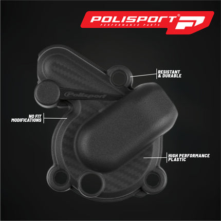 Polisport Motocross Motorcycles (MX) Water Pump cover for Sherco SEF250 & SEF300 (2016-2023) Dirt Bikes - High-Impact PA6 Polyamide, Abrasion & Heat Resistant - Black