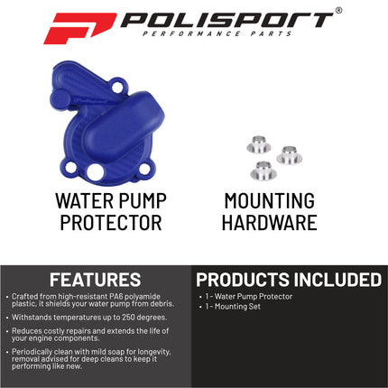 Polisport Motocross Motorcycles (MX) Water Pump cover for Sherco SEF250 & SEF300 (2016-2023) Dirt Bikes - High-Impact PA6 Polyamide, Abrasion & Heat Resistant - Blue