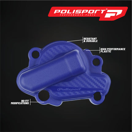 Polisport Motocross Motorcycles (MX) Water Pump cover for Sherco SE250 & SE300 (2016-2024) Dirt Bikes - Durable PA6 Polyamide, High-Impact & Heat Resistant - Blue