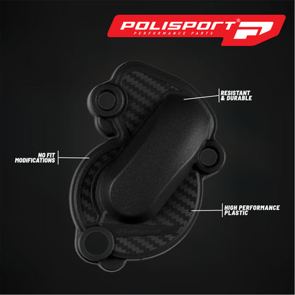 Polisport Motocross Motorcycles (MX) Water Pump cover for Beta 350/390/430/450/480 RR (2020-2021) Dirt Bikes - Durable PA6 Polyamide, High-Impact & Heat Resistant, Easy Bolt-On Installation - Black