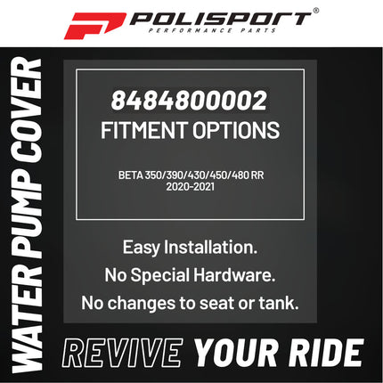 Polisport Motocross Motorcycles (MX) Water Pump cover for Beta 350/390/430/450/480 RR (2020-2021) Dirt Bikes - Durable PA6 Polyamide, High-Impact & Heat Resistant, Easy Bolt-On Installation - Red