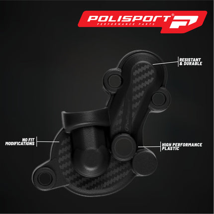 Polisport Motocross Motorcycles (MX) Water Pump cover for Beta RR 2T & 4T (2016-2024) Dirt Bikes - Durable PA6 Polyamide, High-Impact & Heat Resistant, Easy Bolt-On Installation - Black