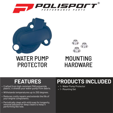 Polisport Motocross Motorcycles (MX) Water Pump cover for Husqvarna FE/FX 450/501 (2017-2023) and KTM FC 450 (2016-2022) Dirt Bikes - Durable PA6 Polyamide, Impact and Abrasion Resistant - Navy Blue