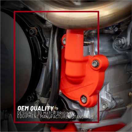 Polisport Motocross Motorcycles (MX) Water Pump cover for KTM EXC 250/300 (2020-2023), Husqvarna TE 250/300 (2020-2023), KTM SX 250/300 (2019-2022), and Husqvarna TC 250 (2019-2022) Dirt Bikes - Black