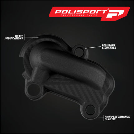 Polisport Motocross Motorcycles (MX) Water Pump cover for KTM EXC 250/300 (2020-2023), Husqvarna TE 250/300 (2020-2023), KTM SX 250/300 (2019-2022), and Husqvarna TC 250 (2019-2022) Dirt Bikes - Black