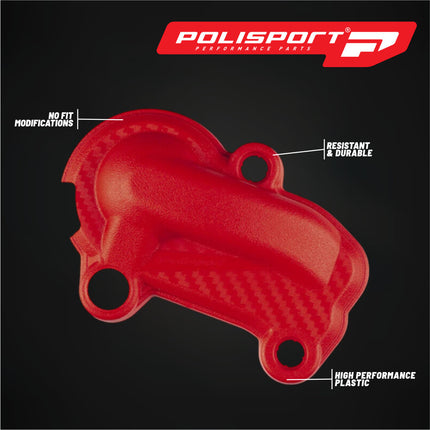 Polisport Motocross Motorcycles (MX) Water Pump cover for GasGas EC 300 Enduro (2021-2023) Dirt Bikes - High-Impact PA6 Polyamide Guard, Abrasion-Resistant with Textured Finish - Red