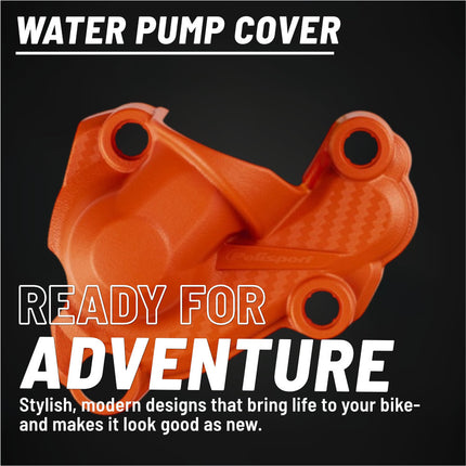 Polisport Motocross Motorcycles (MX) Water Pump cover for KTM EXC-F 250/350 (2017-2023) & SX-F 250/350 (2016-2022) Dirt Bikes - High-Impact Plastic Guard - Orange