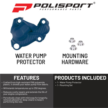 Polisport Motocross Motorcycles (MX) Water Pump cover for Husqvarna FE 250/350 (2017-2023) & FC/FX 250/350 (2016-2022) Dirt Bike - Durable PA6 Polyamide Guard, Shields Against Trail Debris - Navy Blue