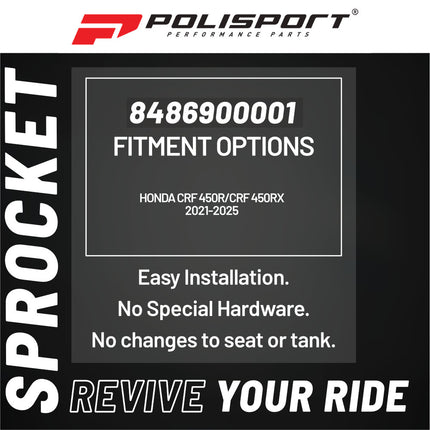 Polisport Front Sprocket Protector Guard Durable Impact Shield for Honda CRF 450R/CRF 450RX (2021-25) Mud-Resistant (Black)